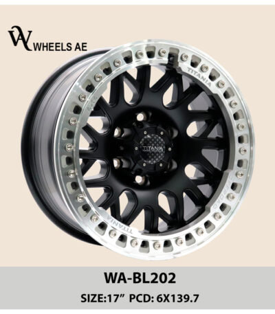 Beadlock Off-Road Wheel WA-BL202 Black with Silver Lip – 17-Inch | Wheels AE