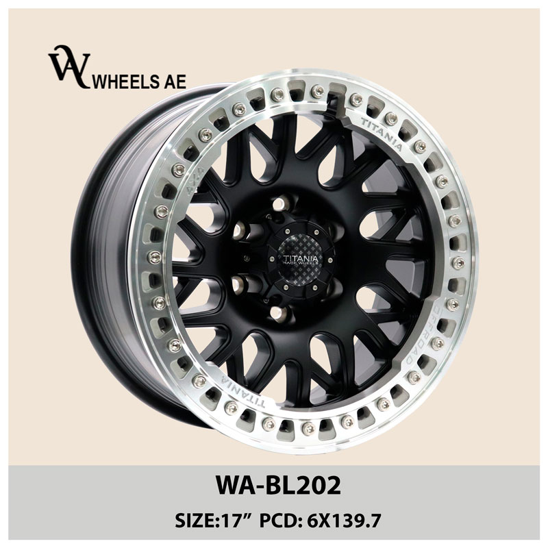 Beadlock Off-Road Wheel WA-BL202 Beadlock Off-Road Wheel WA-BL202 Black with Silver Lip – 17-Inch | Wheels AE