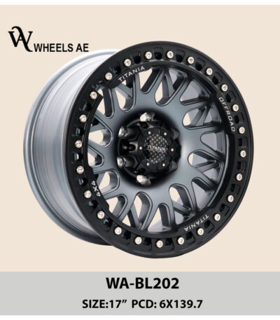 Beadlock Off-Road Wheel WA-BL202 – 17” Matt Gray with Black Lips | Wheels AE UAE