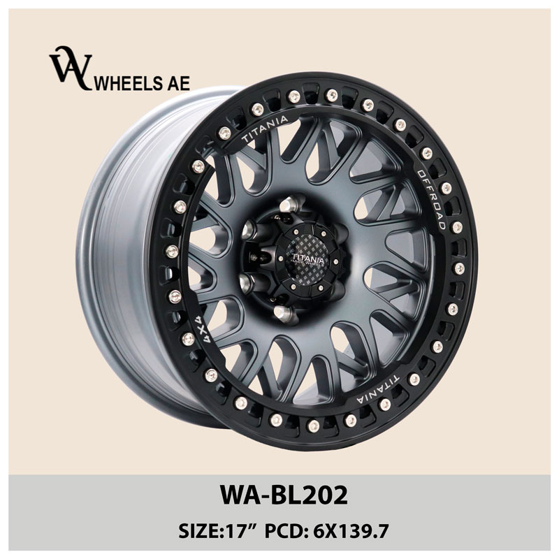 Beadlock Off-Road Wheel WA-BL202 – 17” Matt Gray with Black Lips Beadlock Off-Road Wheel WA-BL202 – 17” Matt Gray with Black Lips | Wheels AE UAE